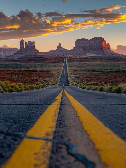 single-lane Arizona highway AZ